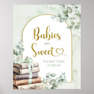 Póster Greenery Sage Storybook Baby es un dulce Poster