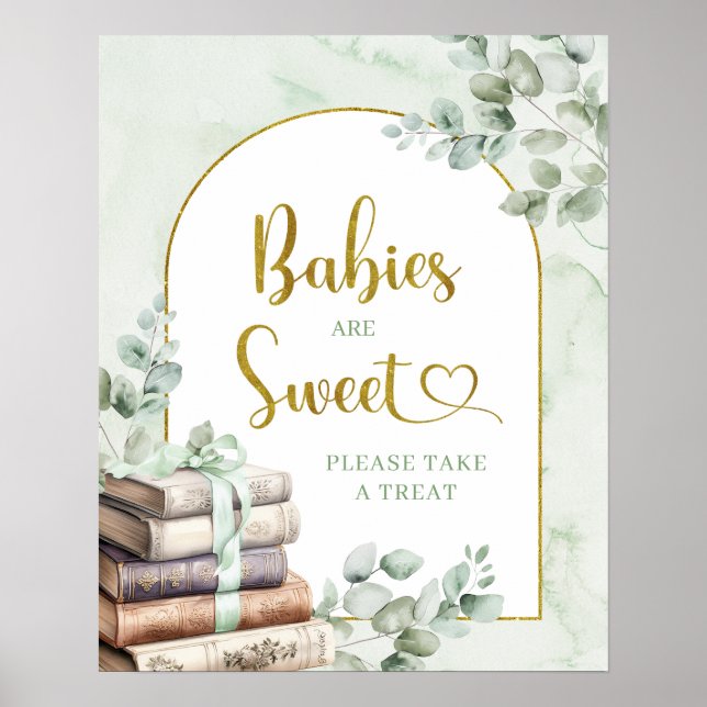 Póster Greenery Sage Storybook Baby es un dulce Poster (Frente)