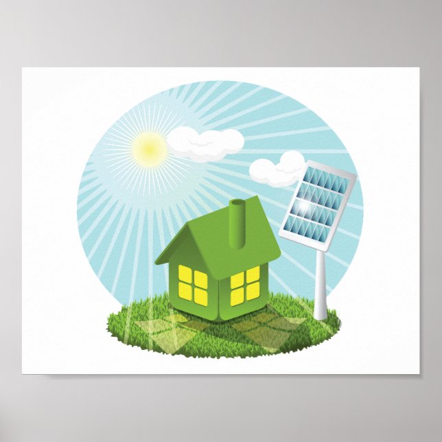 Póster Greenhouse con Poster de energía solar (Frente)