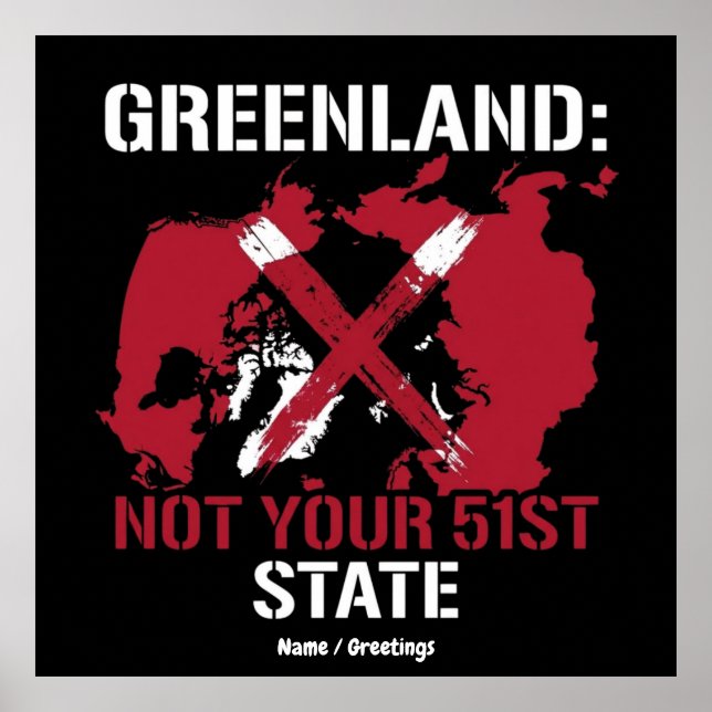Póster Greenland Sovereignty Not Your 51st State Arctic  (Frente)