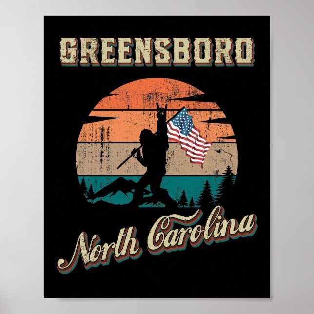Póster Greensboro Carolina del Norte (Frente)