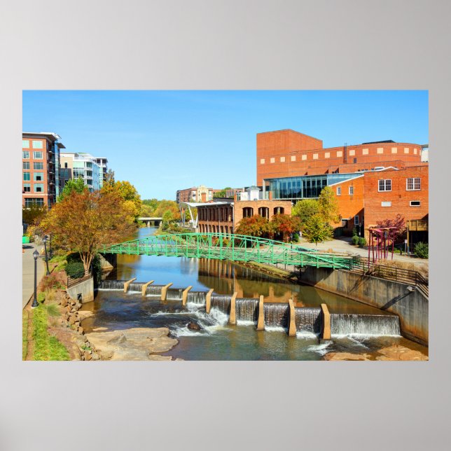 Póster Greenville, Carolina del Sur: Centro del Río Reedy (Frente)