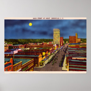 Póster Greenville céntrica Carolina del Sur