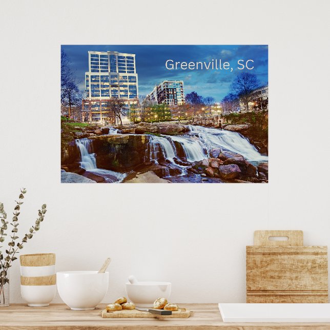 Póster Greenville, Centro de Carolina del Sur, Río Reedy (Cocina)