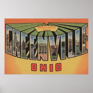 Póster Greenville, Ohio - Escenas de letras grandes