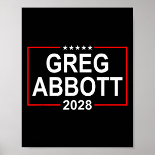 Póster Greg Abbott 2028 Elección Presidencial 4 de Julio 