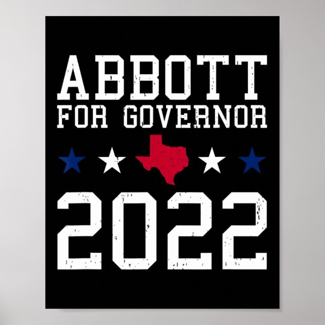 Póster Greg Abbott Para Gobernador Elección 4 de Julio Re (Frente)