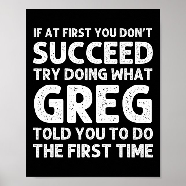 Póster GREG Gift Name Personalized Birthday Fun Navidades (Frente)