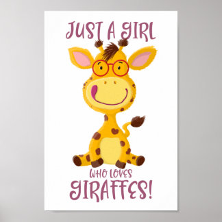 Póster Gregor Giraffe - ¡Un Chica Que Ama A Las jirafas!