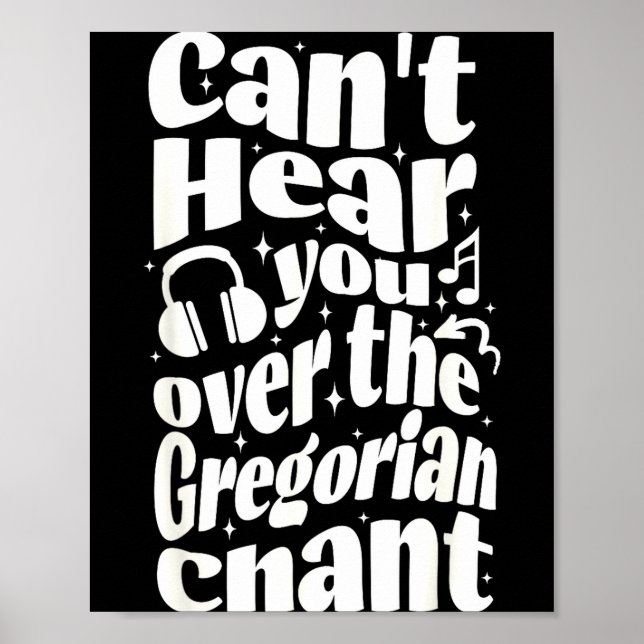 Póster Gregorian Chant Funny Catholic Traditional Latin M (Frente)