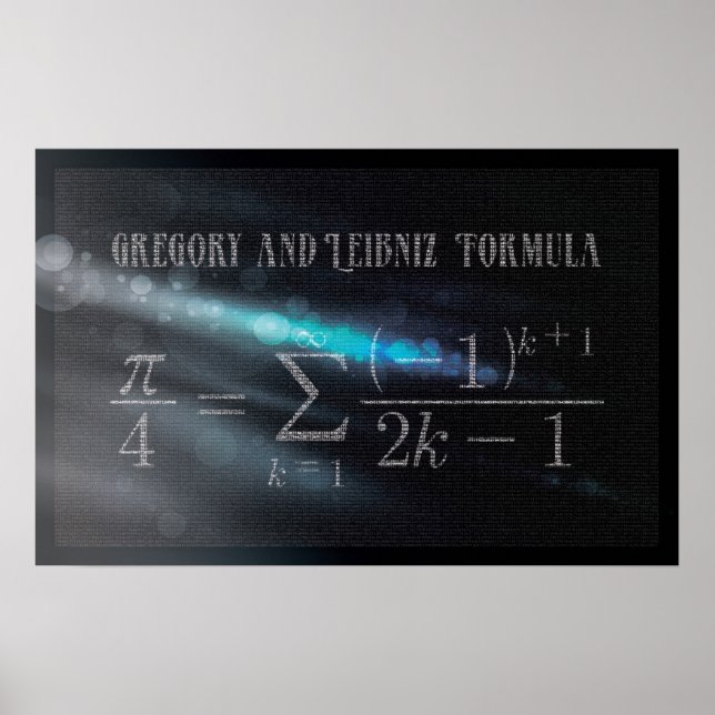 Póster Gregory and Leibniz Pi Formula - Poster de matemát (Frente)