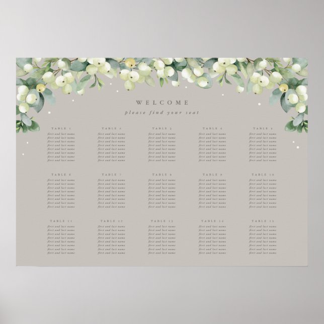 Póster Greige 28x20" 15 Tablas de 8 Poster de la tabla de (Frente)