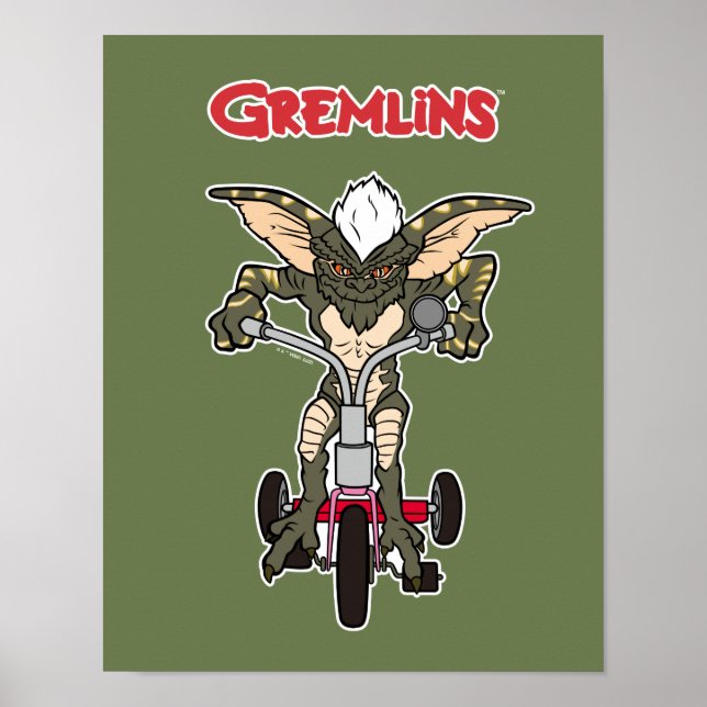 Póster Gremlins | Triciclo de franjas (Frente)