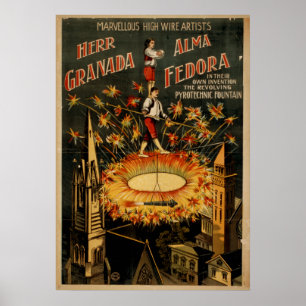Póster GRENADA FEDORA High Wire Act VAUDEVILLE Poster