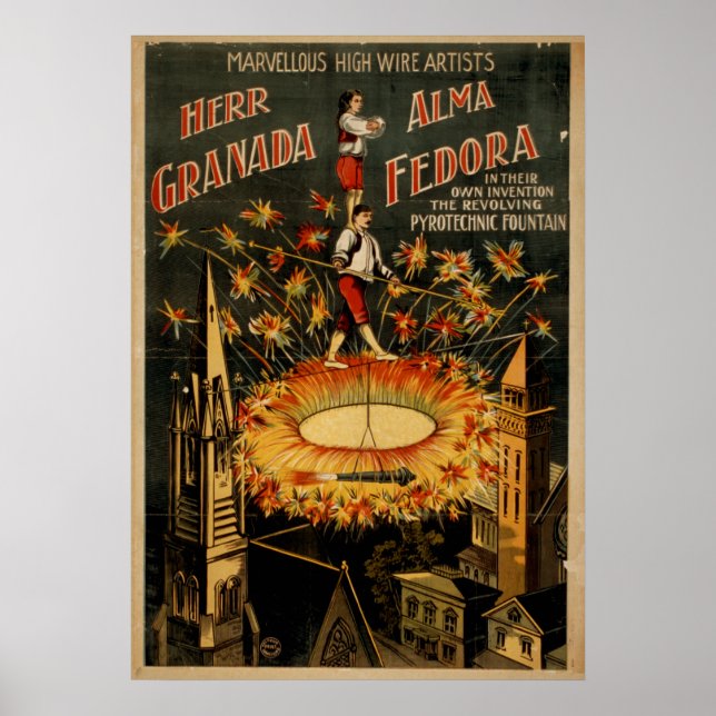 Póster GRENADA FEDORA High Wire Act VAUDEVILLE Poster (Frente)