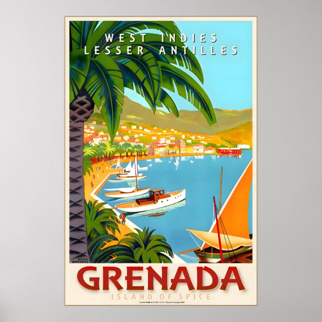 Póster Grenada West Indies Caribbean Travel Poster Roger (Frente)