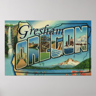 Póster Gresham, Oregon - escenas grandes de la letra
