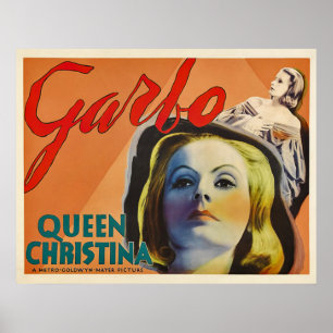 Póster Greta Garbo~John Gilbert~Ian Keith~Queen Christina