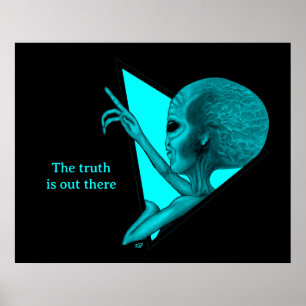 Póster Grey Alien, la verdad está ahí fuera