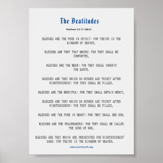 Póster Grey and Blue Beatitudes Inspiration