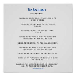 Póster Grey and Blue Beatitudes Inspiration