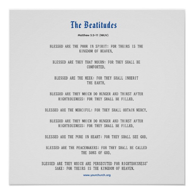 Póster Grey and Blue Beatitudes Inspiration (Anverso)