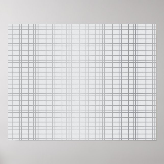 Póster Grey, modern, simple, cool, trendy grid lines (Frente)