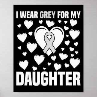Póster Grey Ribbon Awareness for My Daughter Supporter