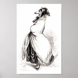 Póster Greyhound de Grandville (1803-1847)