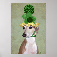Greyhound en Gorra de punto verde