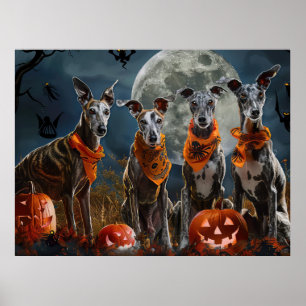 Póster Greyhound Halloween Spooky