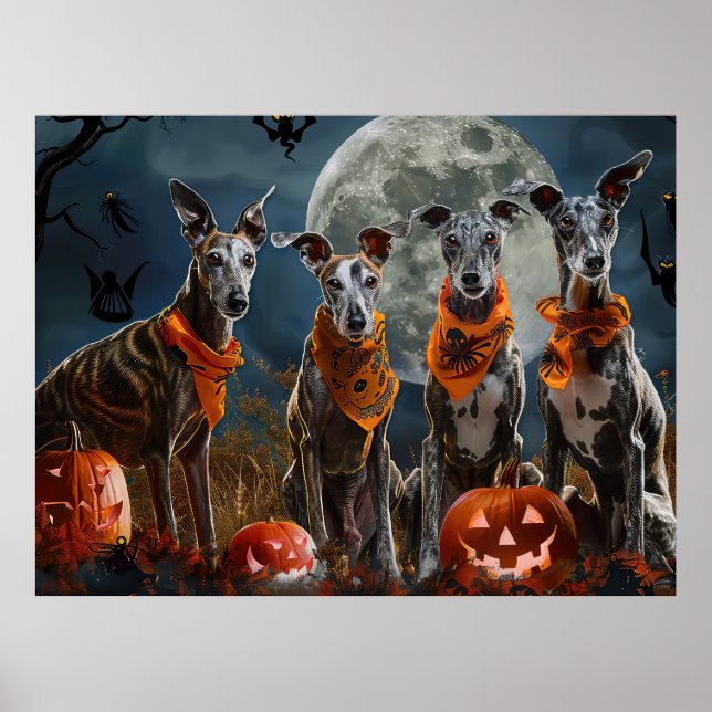 Póster Greyhound Halloween Spooky (Frente)