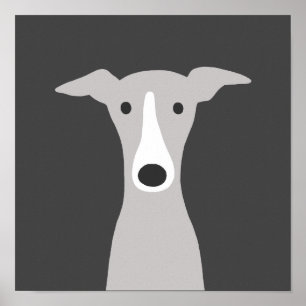 Póster Greyhound lindo, griego italiano o lechón