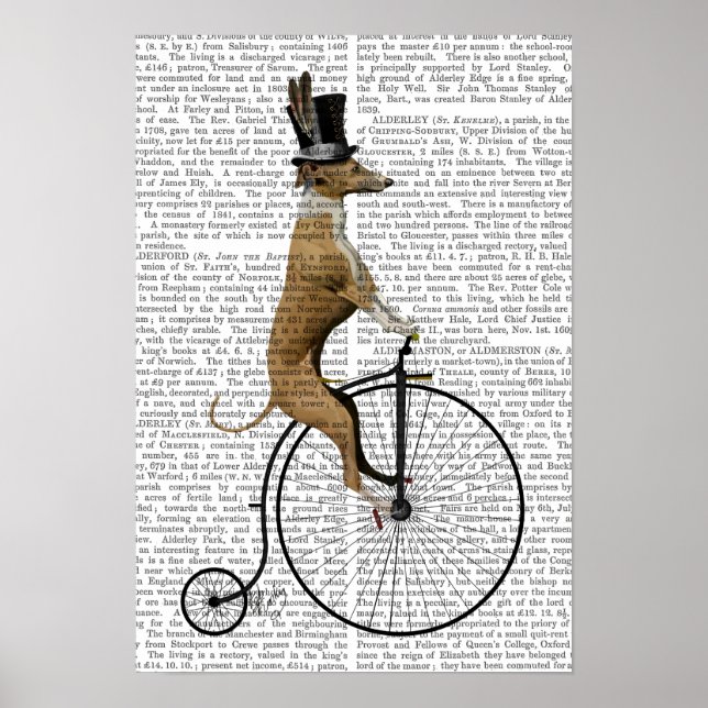 Póster Greyhound on Black Penny Farthing Bike (Frente)