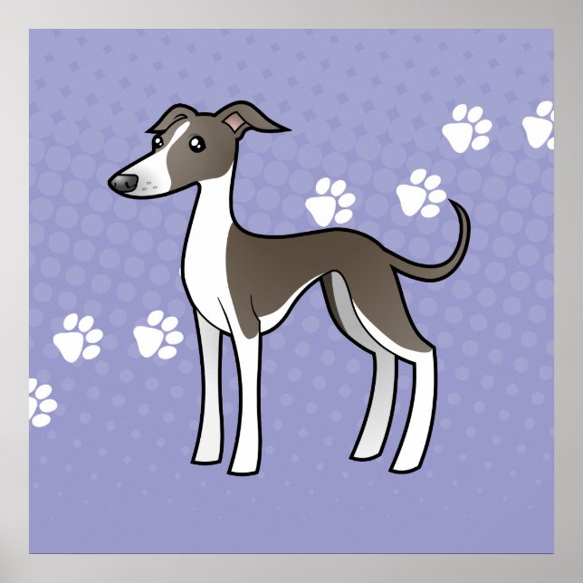 Póster Greyhound personalizado / Whippet / Greyhound ital (Frente)