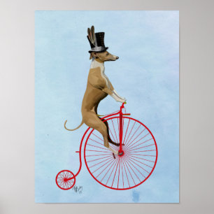Póster Greyhound sobre la bicicleta de Farthing de Red Pe
