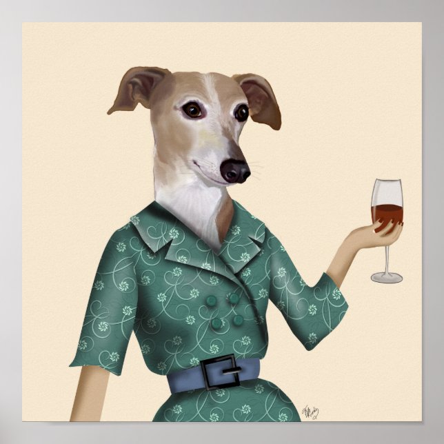 Póster Greyhound Wine Snob (Frente)