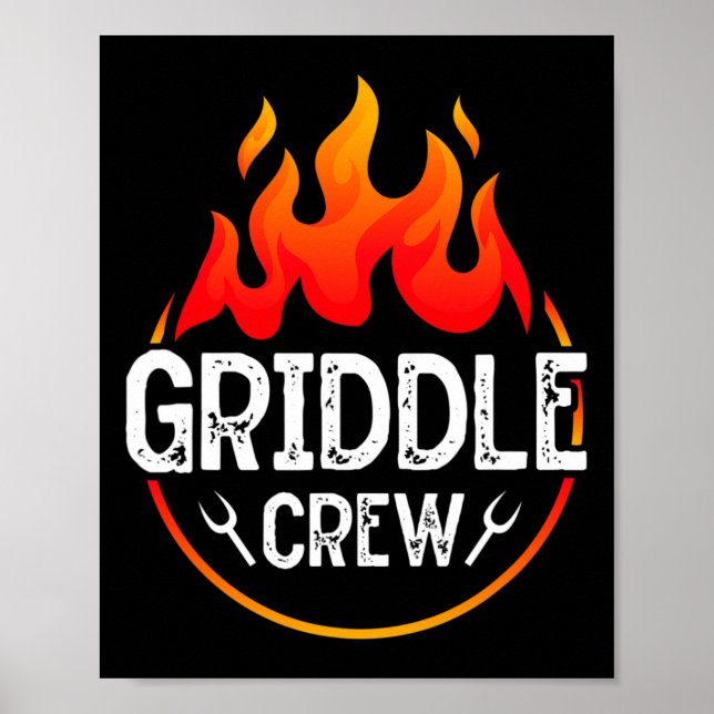 Póster Griddle Grill Squad Bbq Team Barbecue Grill (Frente)