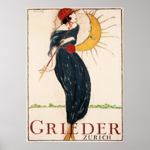 Póster GRIEDER ZURICH de Charles Loupot Art Decó