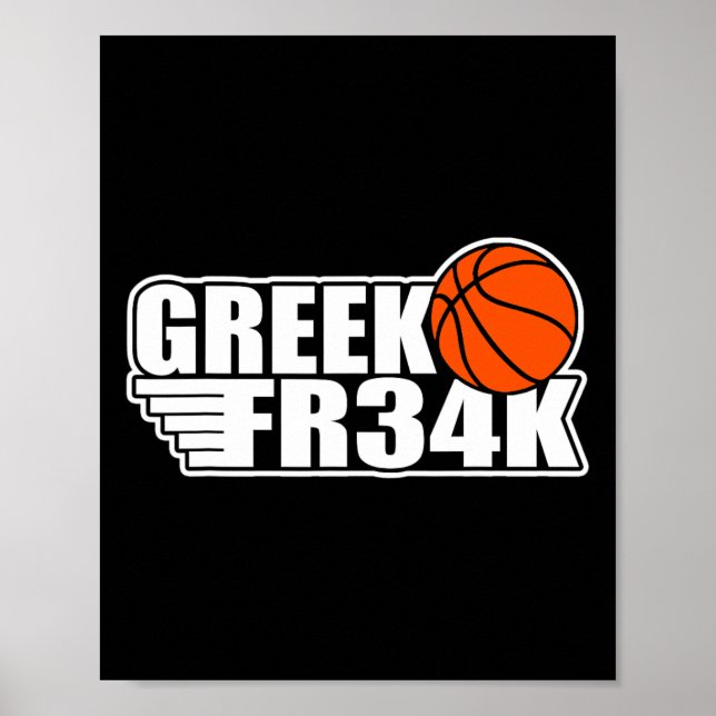 Póster Griego Fr&# k Bysketbyll Milwaukee Freak Geek (Frente)
