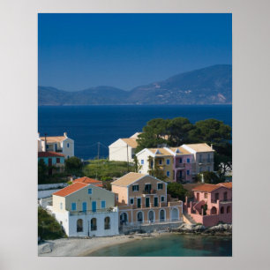 Póster GRIEGO, Islas Jónicas, KEFALONIA, Assos: