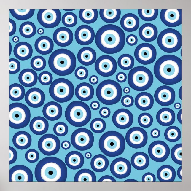 Póster Griego Mati Mataki - Patrón de ojos malvados de Ma (Frente)