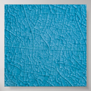 Póster Grietas de piedra azul