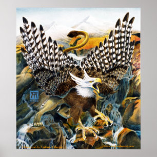 Póster Griffin in Waterall