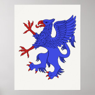 Póster Griffin Rampant Azure