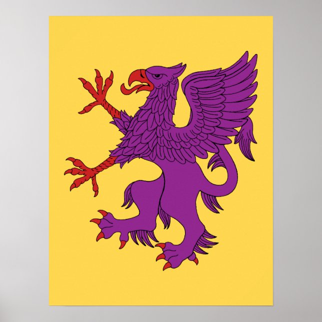 Póster Griffin Rampant Purpure (Frente)