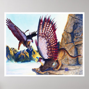 Póster Griffins on Cliff