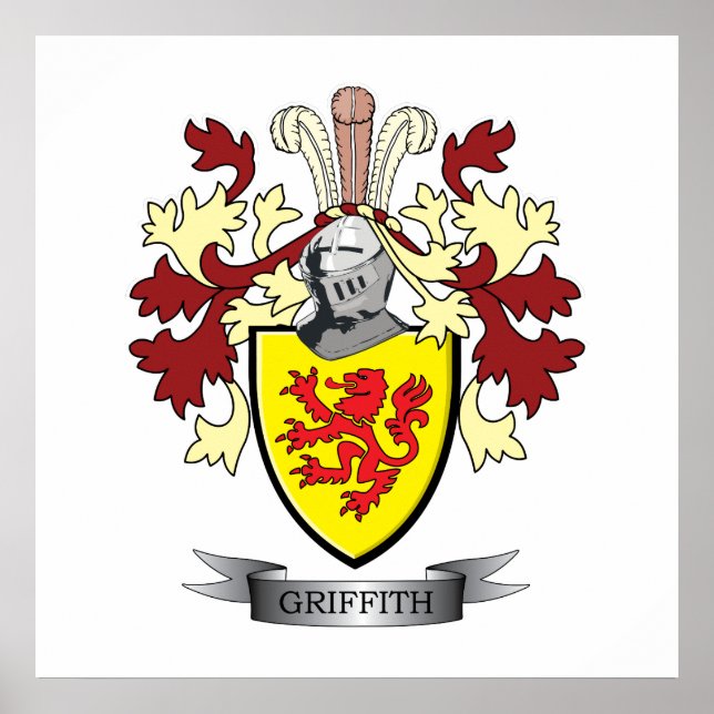 Póster Griffith Family Crest Coat of Arms (Frente)