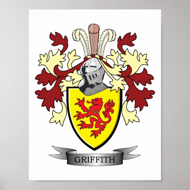 Póster Griffith Family Crest Coat of Arms (Frente)