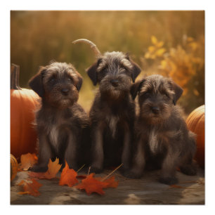 Póster Griffon Puppy con puntas alámbricas